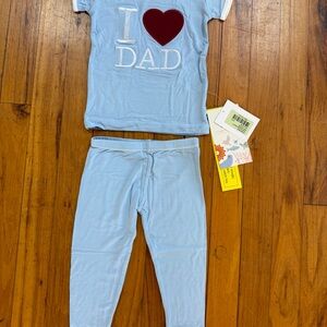 Kickee Pants Light Blue 'I Love Dad' Pajama Set